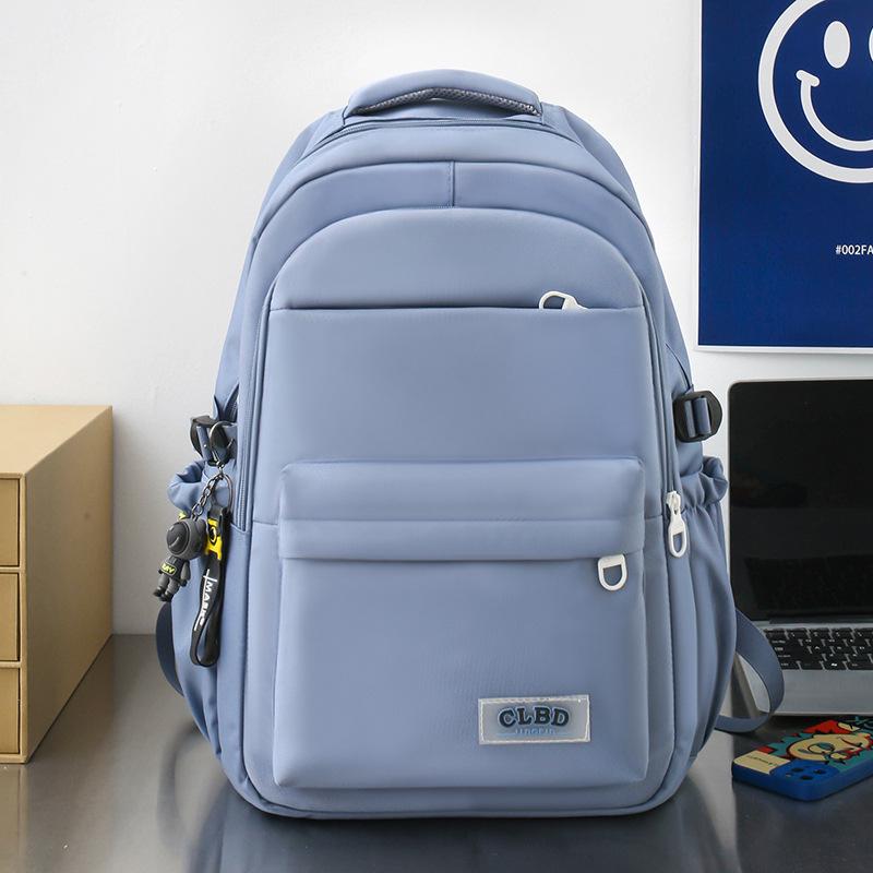 Men's College Students Solid Color Backpack Middle School Students High Capacity Backpack