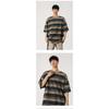 Herren Gestreiftes Lockeres Rundhals Casual Kurzarm T-Shirt