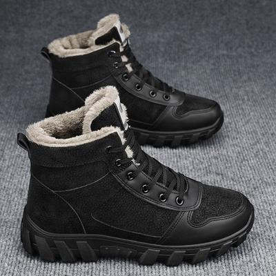 Herren Bergstiefel Winter High Top Arbeitskleidung Herren Stiefeletten Warm Kältefest Baumwollschuh Outdoor Casual Plateau Stiefel
