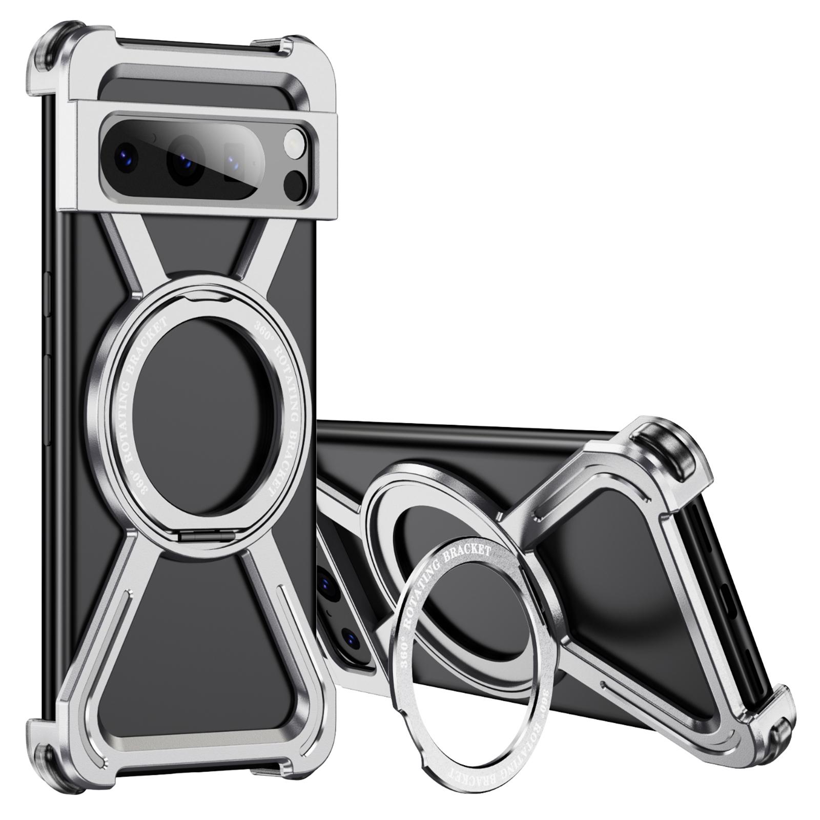 

Для Google Pixel 8 Pro Бампери Безрамкова Металева Рамка Чохол Сумісний з MagSafe Підставкою Silver