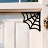 Halloween Door Corner Sign Spiderweb Decor, Wooden Horror Self Paste Frame Decoration for
