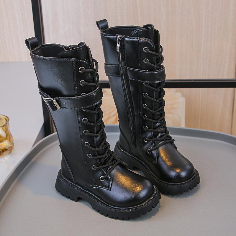 Child Girls Boot Korean Edition British Style Girl Tall Boot Child Girl Shoe Princess Cute Boots