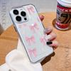 Cute Pink Bow Phone Case For iPhone 15 Case iPhone 11 13 12 14 Pro 15 16 Pro Max XR XS X 7 8 Plus Shockproof Soft Bowknot Cover