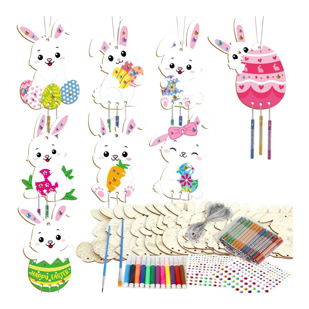 1set Easter Bunny Wind Chimes Craft Kit Chimes For Decorative For Spring Decor And Creative Family Fun 5ml