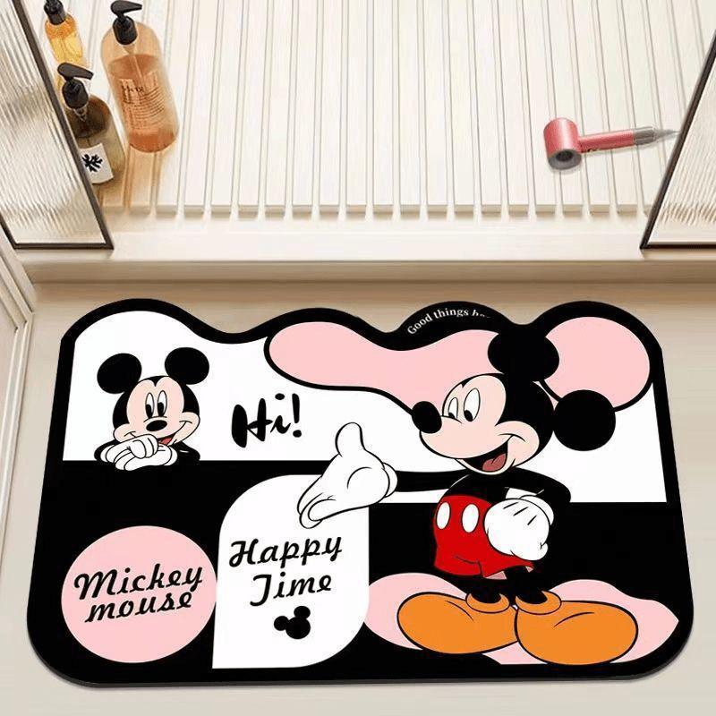 Mata łazienkowa z ziemią okrzemkową Myszki Miki, szybkoschnąca, antypoślizgowa