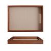 1Pc Bamboo Pattern Leather Tray, Acacia Wood Tray, Dressing Table Decoration Tray, Aromatherapy Ring Jewelry Tray
