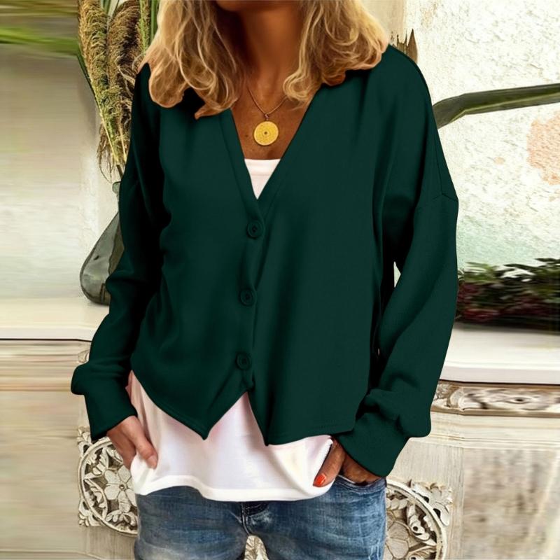 Minimalist Long Sleeve Button Down Knit Sweater Womens Lightweight Stretch Fabric Easy Layering Oversized Cardigan Coat
