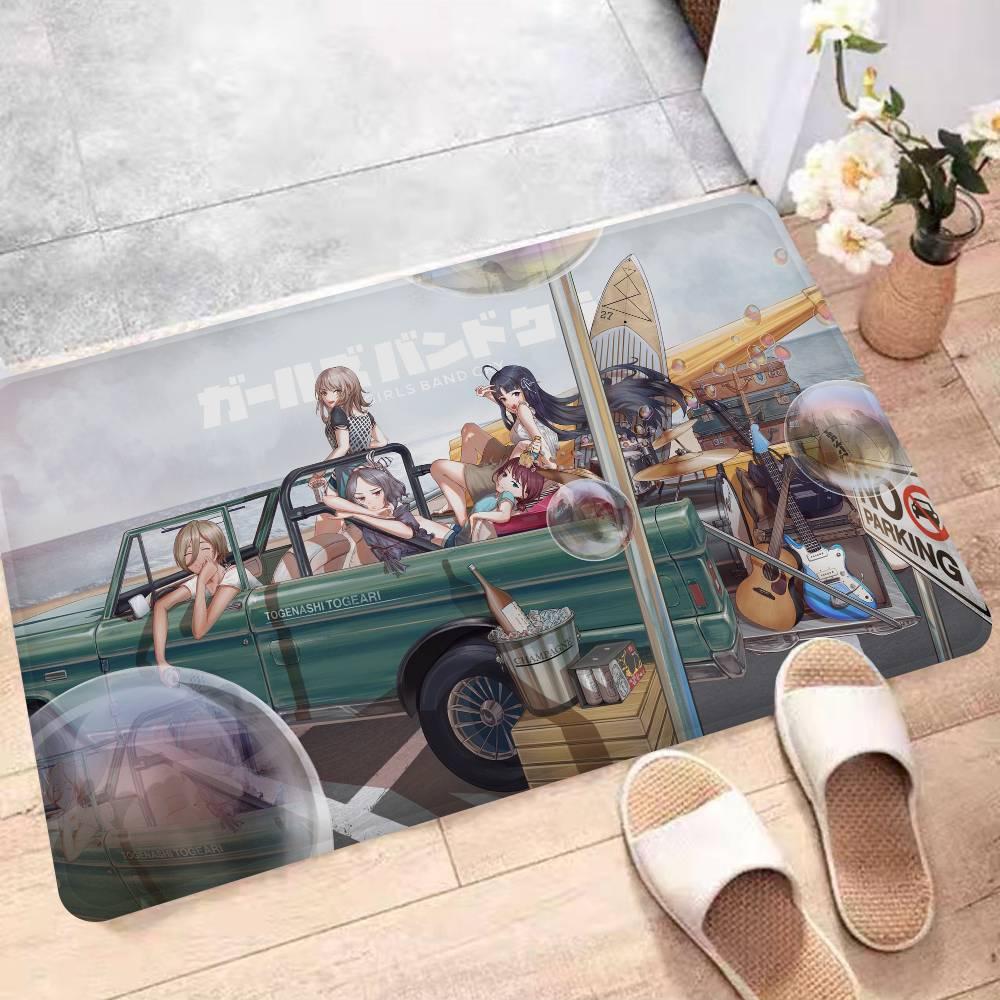 Anime Band Girls Band Cry Door Mat Washable Non-Slip Living Room Sofa Chairs Area Mat Kitchen Doormat Area Rug