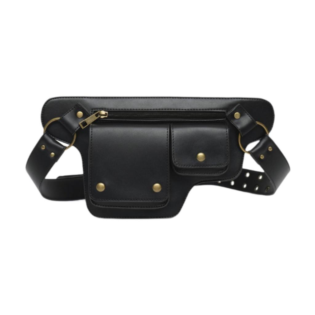 Fanny Pack Phone Bag Wallet Men Women Storage Pouch Waist Bag Waist Pack PU Leather for Workout Hiking Camping Traveling Walking