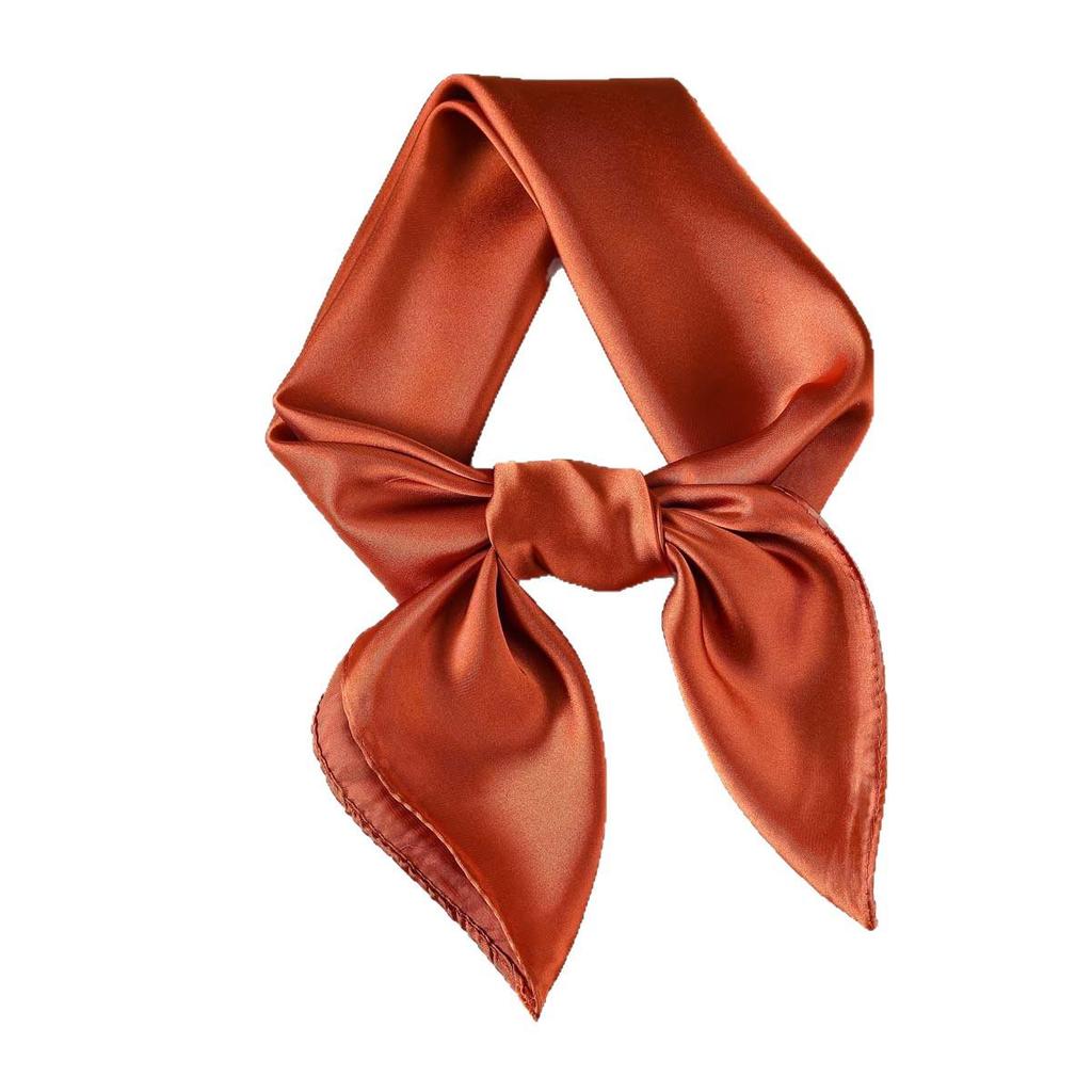 Monochromatic 70s-Style Faux Silk Scarf: Solid Color, Versatile, Sun Protection Headscarf for Women