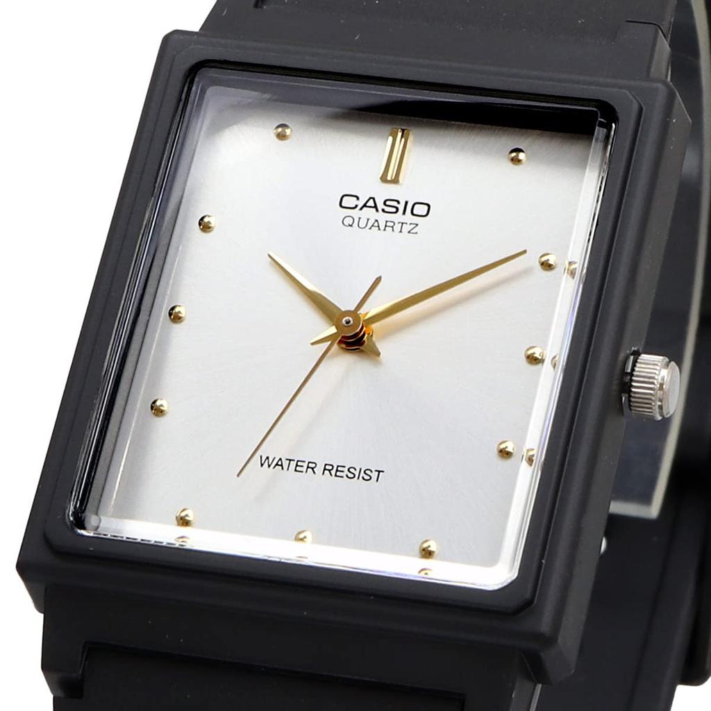 CASIO MQ-38-7A rectangular face analog watch with urethane belt, unisex, overseas model