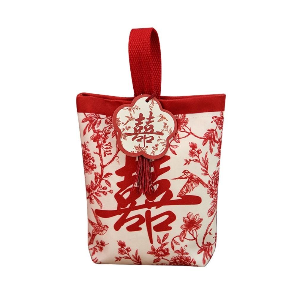 Flower Chinese Wedding Candy Bag Storage Wrist Hand Bag Portable Knot Wrist Bag Birthday Party