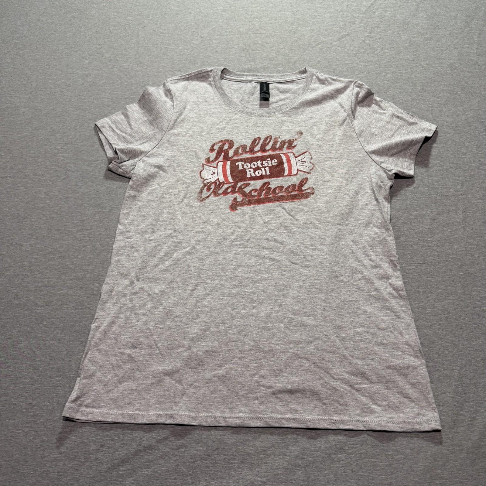 Tootsie Roll T Shirt Women s M Graphic Print Rollin Old School Lounge Gray Tee XXXL