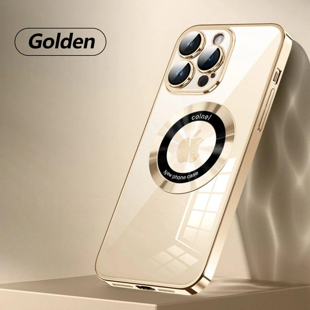 Magnetic Wireless Charging Case For Magsafe Lens Protector For iPhone 15 14 13 12 11 Pro Max Plus Transparent Shockproof Cover