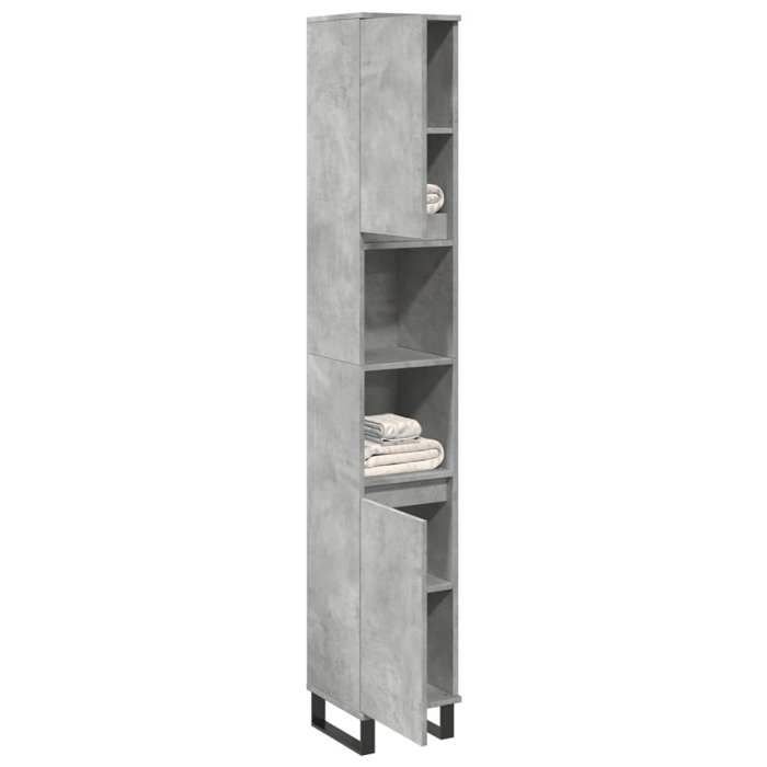 VidaXL Bathroom Cabinet Concrete Grey 30x30x190 Cm, Cabinet, Bathroom Storage Cabinet, Vanity Unit 857201