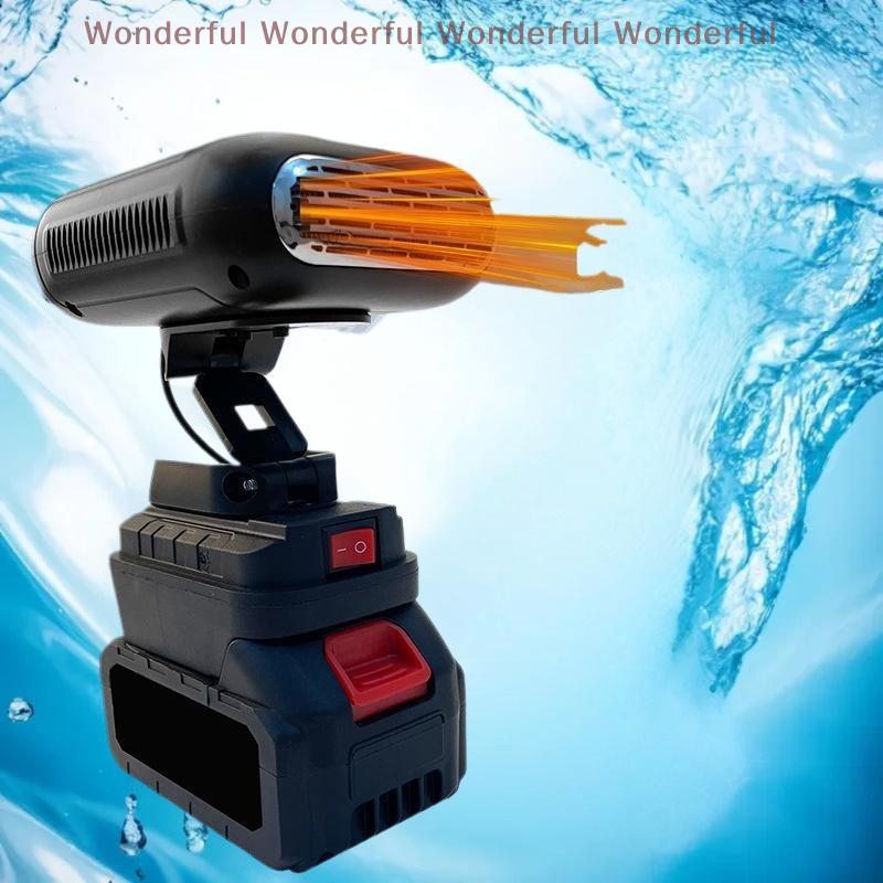 Winter Car Heater 21V with Li-ion Battery - Double USB Ports for Phone Charging, Air Heater/Cooler