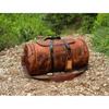 Buffalo Leather Duffle Bag–Handmade Choco Brown Weekender, Gym & Cabin Holdall–Full Grain Overnight Travel Bag-Gift for Men