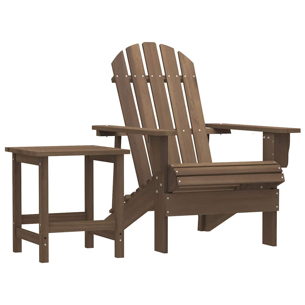 Vidaxl Adirondack Garden Chair with Table, Fir, Brown