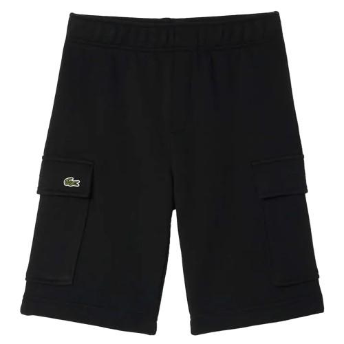 Lacoste Chlapecké cargo šortky z broušeného bavlněného fleecu