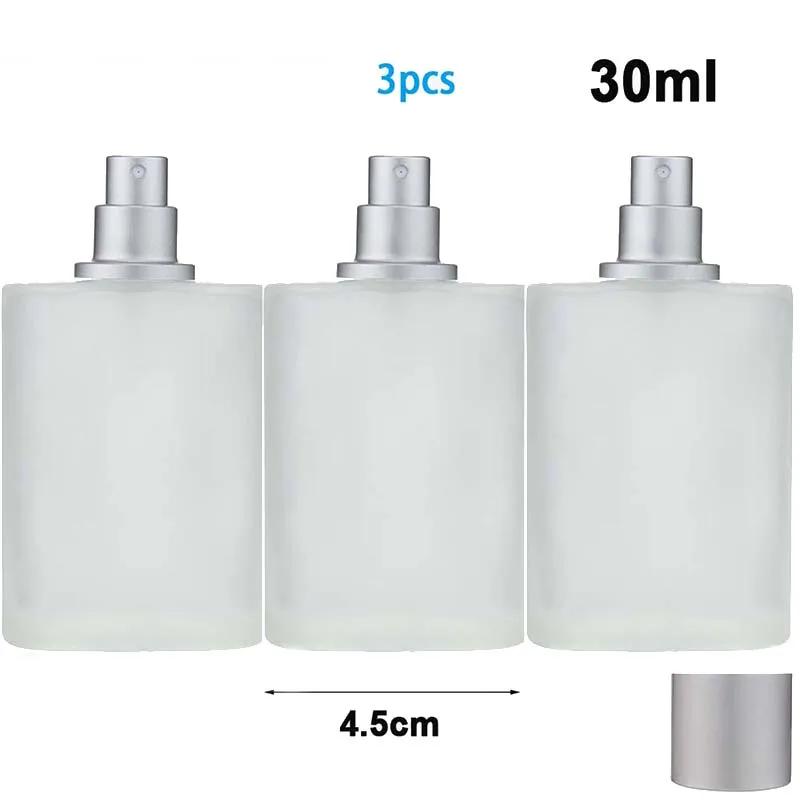 30/50ml Screw Top Sandblasted Glass Perfume Bottle Liquid Spray Bottle Empty Dispenser Bottle Empty Makeup Fine Mist Bottles