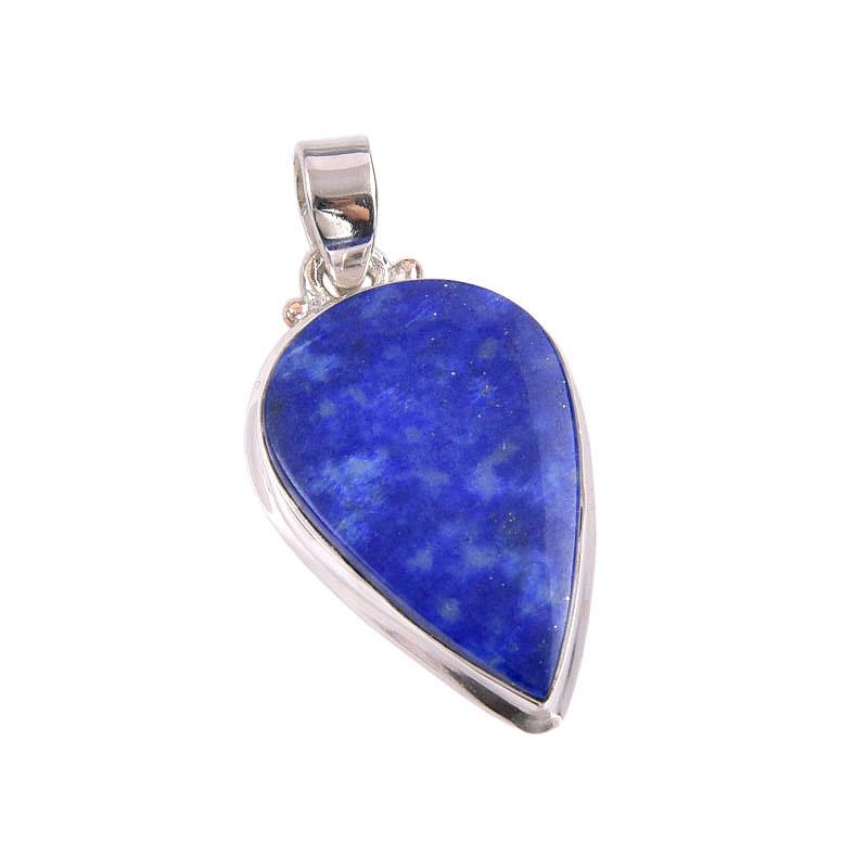 Natural Lapis Lazuli Gemstone 925 Solid Sterling Silver Gift Pendant 1.50" k4O64
