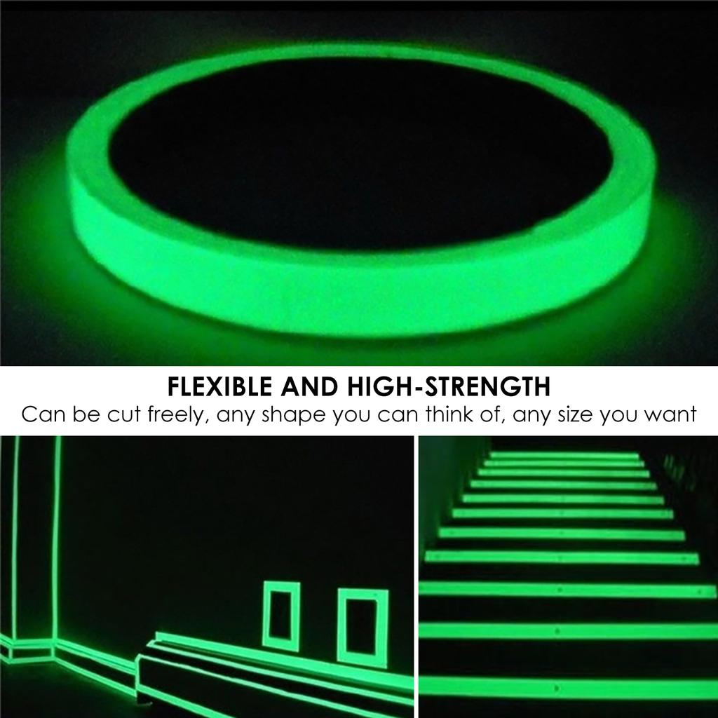 10Pcs Luminous Fluorescent Self-Adhesive Tape Night Vision Glow Stickers DIY Home Decoration Warning Adhesive Tape for Home