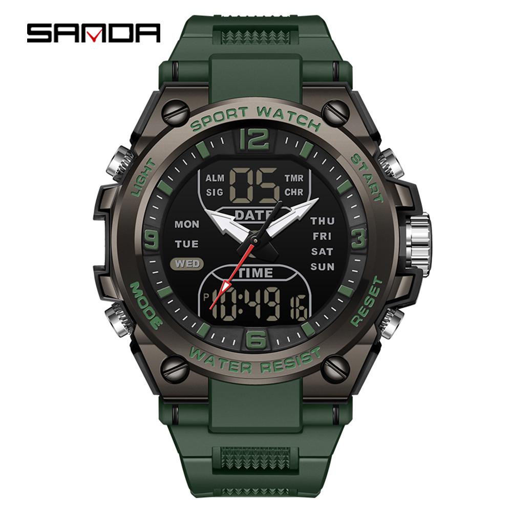 SANDA SD6252 Student Watch For Outdoor Sports Multifunctional Waterproof Should Be LED Men's Electronic Clock