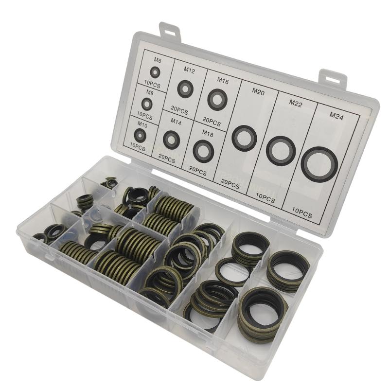 Comprehensive Rubber Gasket Set Bonded Washer Assortment Multifunction  Sealing Washer with Storage Box for Industrial
