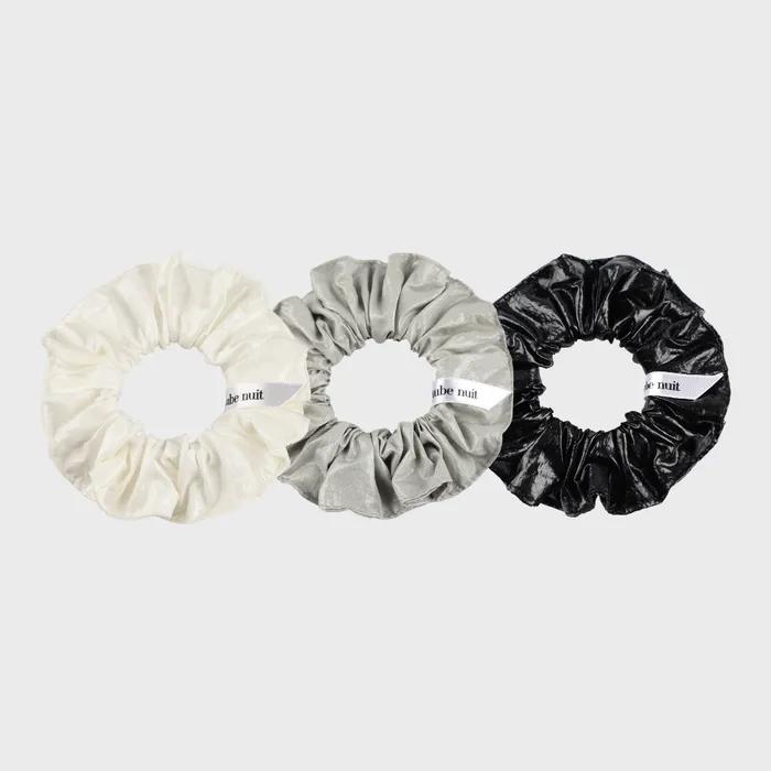 New Rainy Day Hair Scrunchie_shine ver. Shine Black S