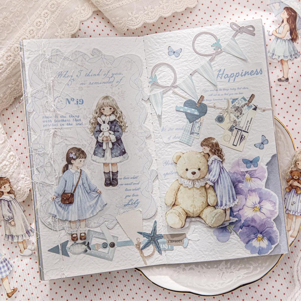 Momo PET Sticker Pack: Star Sleep Fairytale Girl Retro Cartoon Journal DIY Scenery Collage Materials
