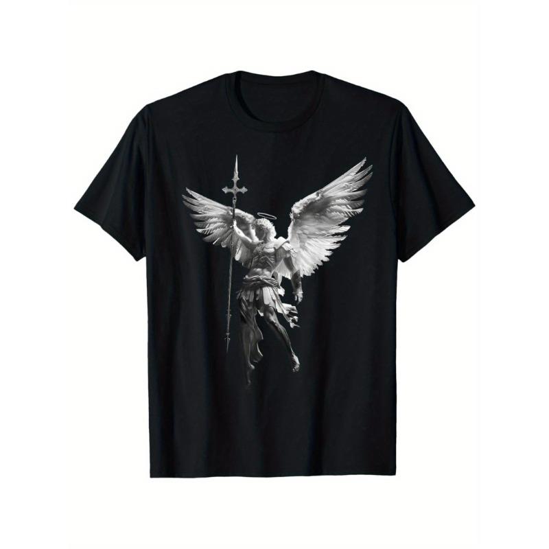 Neutral 180g Michael Archangel With Spear Of Destructionkings Tshirt Religious Pattern Tshirt
