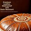 Boho Style Sofa Stool Cover Unstuffed PU Leather Storage Ottoman Waterproof Geometric Pattern Clothes Storage Bag Balcony