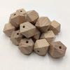 50pcs 14mm Natural Beech Unfinished Wood Spacer Hexagons Beads for DIY Crafts Home Decoration Jewelry Necklace Bracelet Making