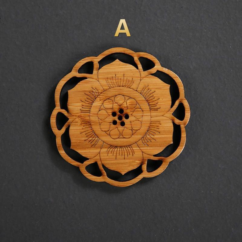

1PCS Lotus Shape Drink Coasters Mat Wooden Round Cup Table Mat Tea Coffee Mug Placemat Home Decoration Kitchen Accessories