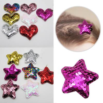 10pcs Pack Cute Paillette Scale Star Heart Diy Hairpins Hair