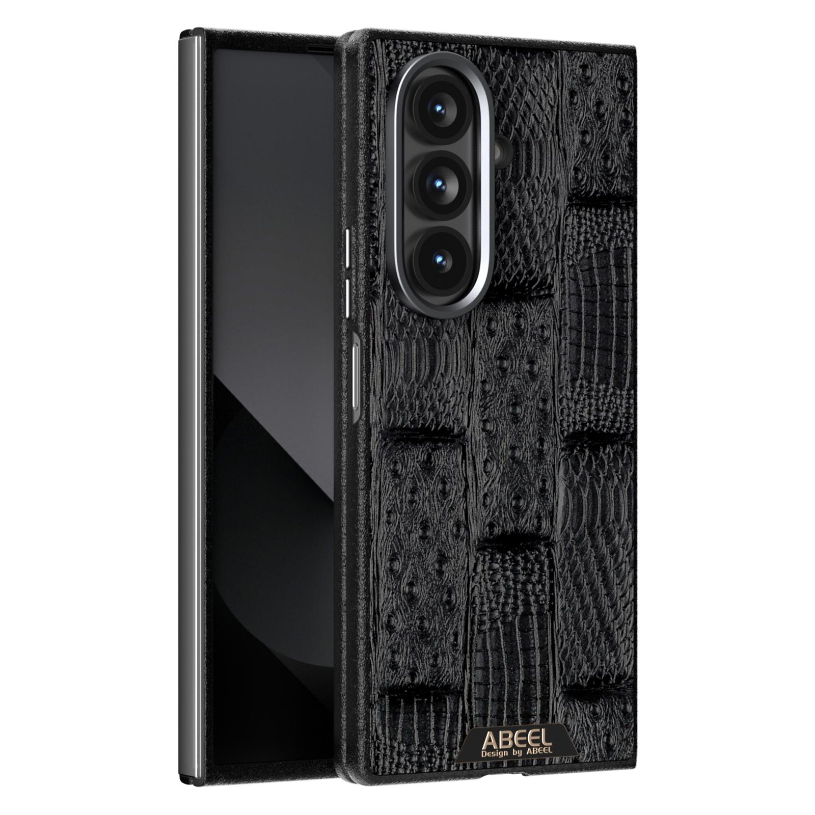 

ABEEL For Samsung Galaxy Z Fold7 5G Case Compatible with MagSafe Beast Texture Micro-Embossing Back Cover Black