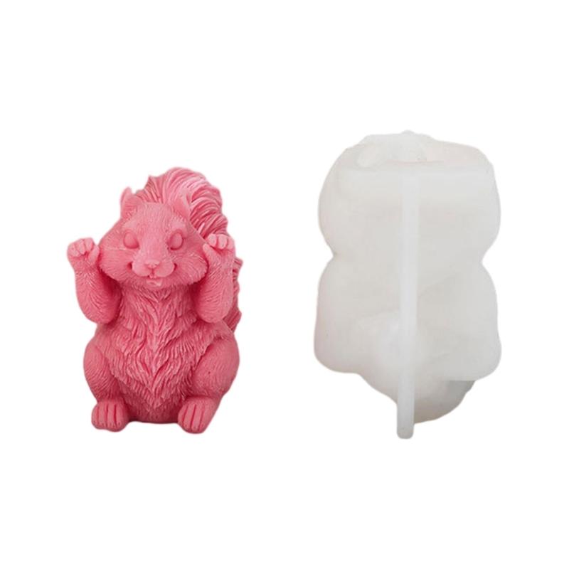 Niedliches Eichhörnchen Silikon Aromatherapie Kerzenform Cartoon Großer Schwanz Tier Duftkerze Ornament Desktop Heimdekorationen