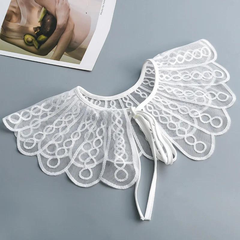 

Корейская женская рубашка с ложным воротником для женщин, рубашка с лацканами, съемный ложный воротник, маленькая шаль, шарф, накидка, отстегивающиеся воротники