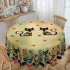 1 Piece, Bohemian Mandala Tablecloth, Vintage Floral And Cat Pattern Tablecloth, Edge Embossing Craft