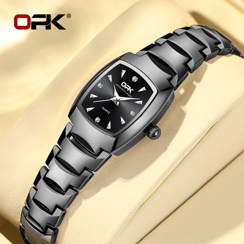 OPK 8112 Ladies Watch Original Quartz Brand Simple Fashion Quartz Watch Waterproof Square Watch Stainless Steel Luminous Watch