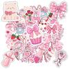 35pcs-50pcs Cute Pink Stickers Romantic Cute DIY Stickers Teacher Reward Stickers For Guitar Laptop Helmet Skateboard Guitar