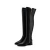 Krazing Pot Cow Skin Autumn Winter Shoes Thick Heels Plus Size 45 Size 44 Women Keep Warm Zipper Decorations Over-the-knee Boots