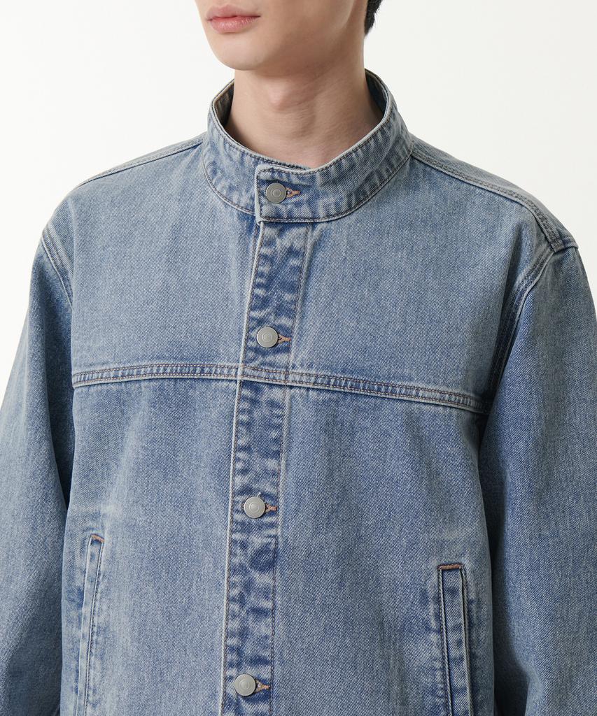 Musinsa Standard Relaxed Stand Collar Denim Trucker Jacket [Light Indigo]