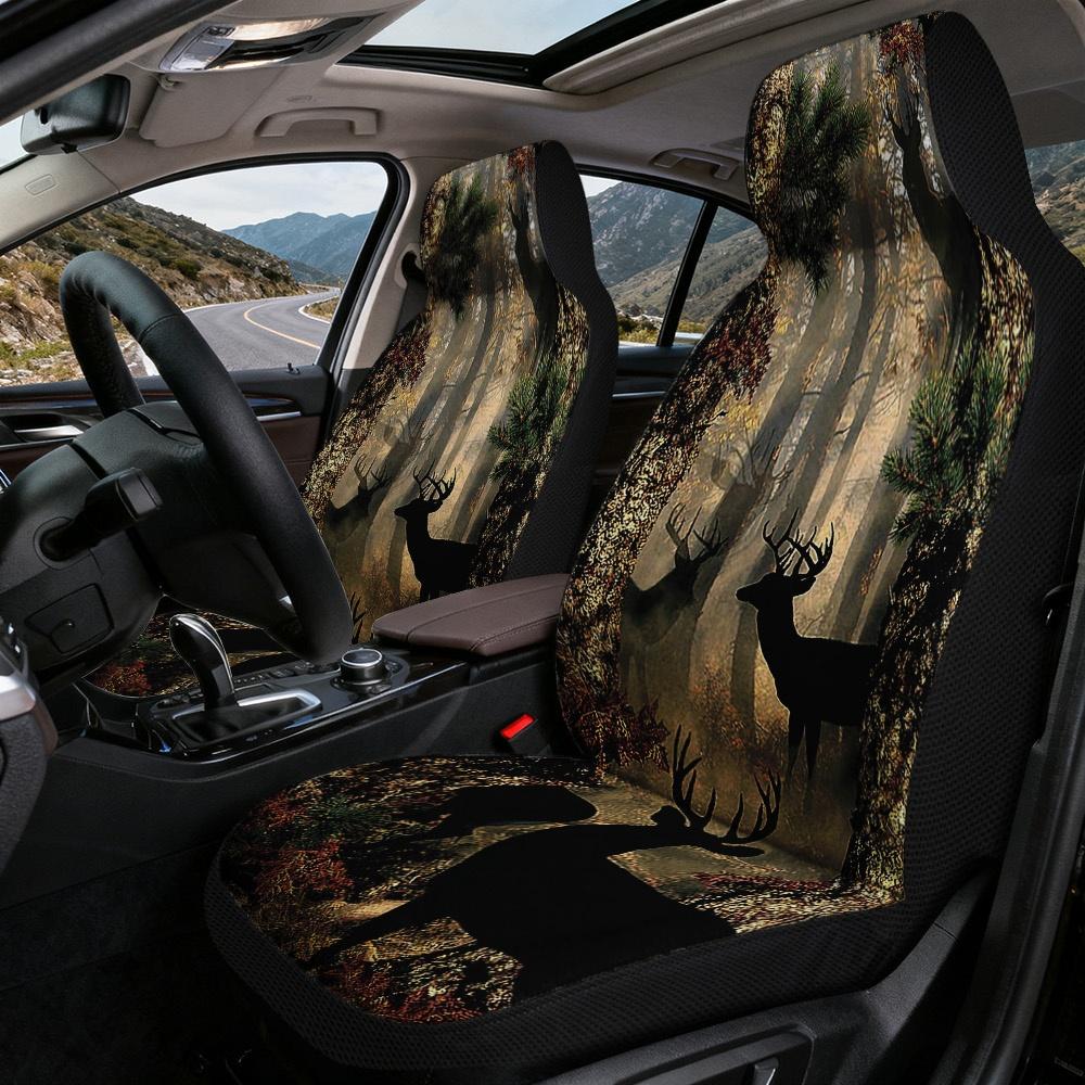 2D Flachdruck, 2 Stück Universelle Auto-Sitzbezüge Vordersitze, Bequeme Auto-Sitzbezüge, Einfache Montage, Maschinenwaschbar, Ma