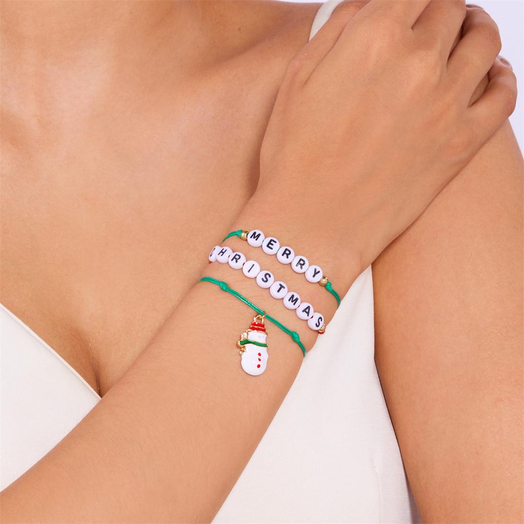 Christmas Bracelet Set Stretch Bracelets with Christmas card Heishi Surfer Bracelets  bracelets for Women xmas gifts