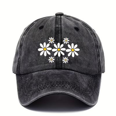 Vintage Floral Print Baseball Cap with Adjustable Strap Unisex Style Hat for Camping PartiesAppropriate for Any Season