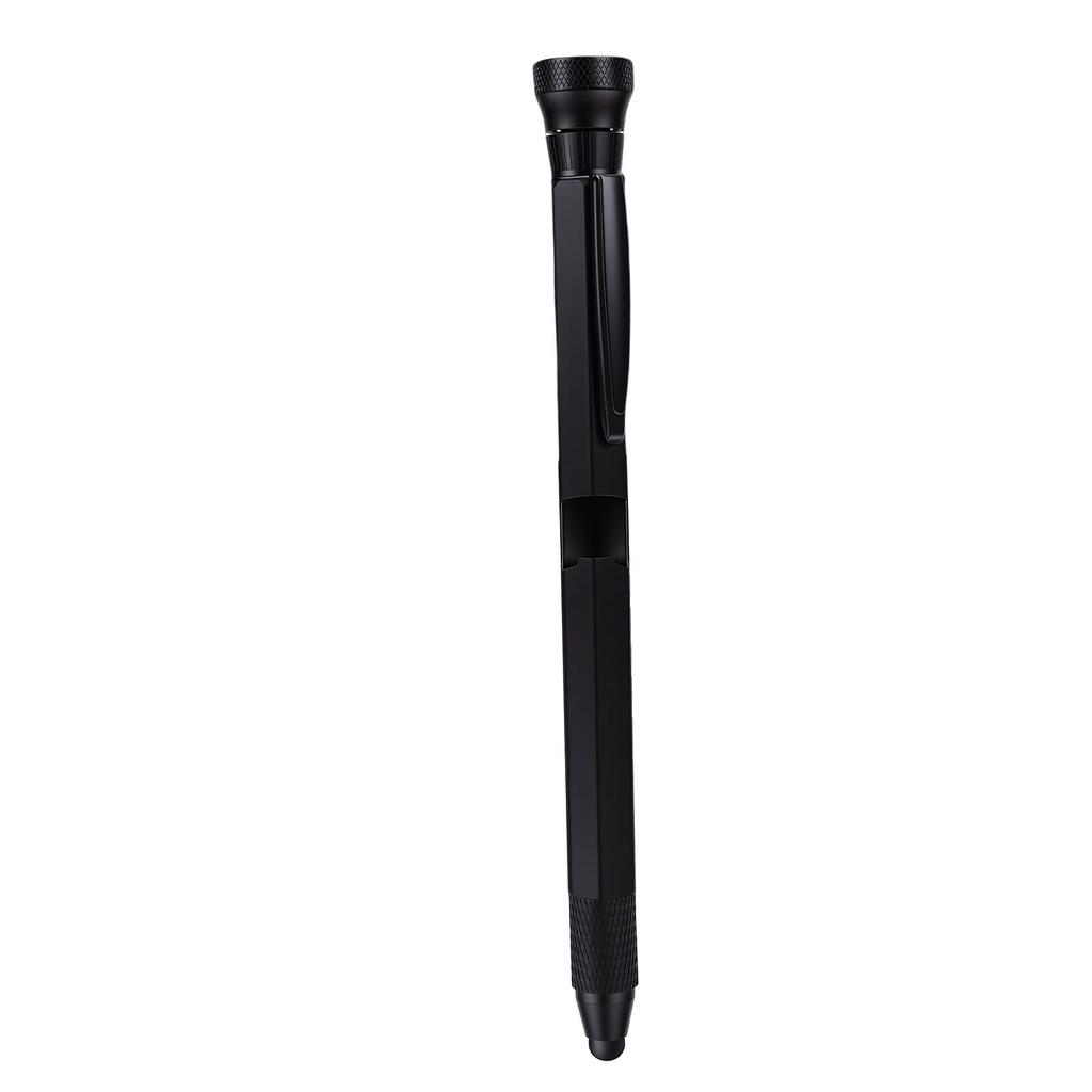 12 in 1 Multitool Pen Ballpoint Multi Tool Pen with LED Light Screwdrivers Level Ruler Bottle Opener 2 Ink Refills
