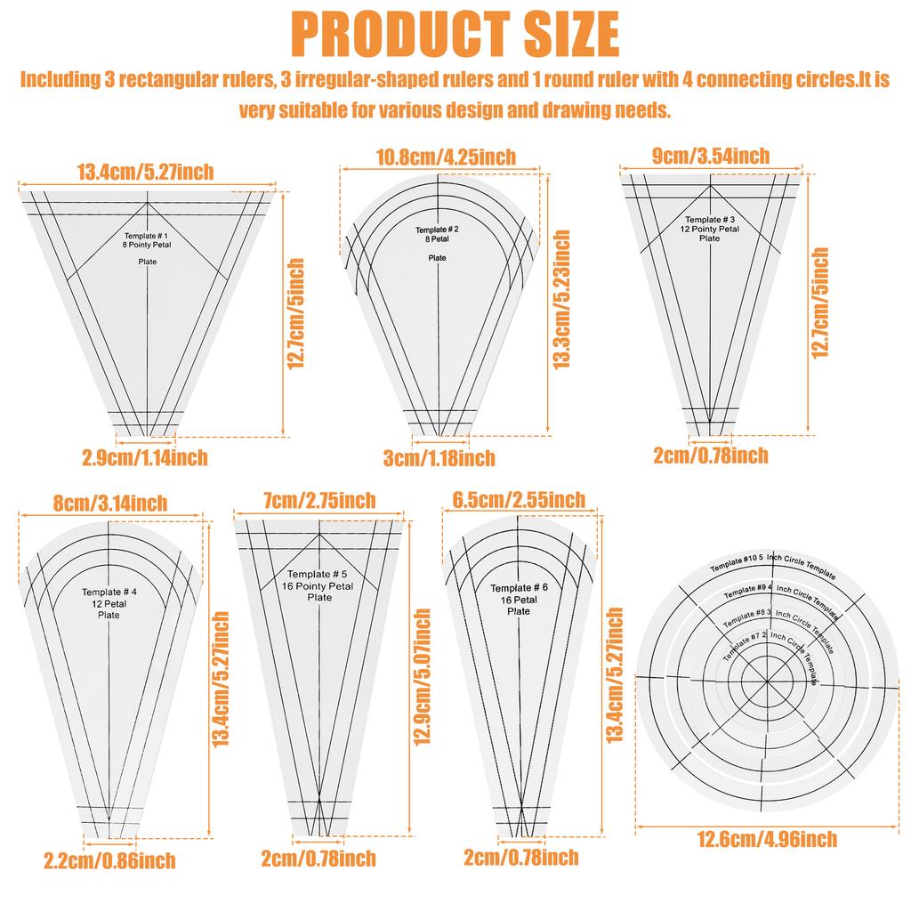 Creative Corner Knife Quilting Template Ruler Acrylic Sewing Ruler DIY Knitting Crafts Sewing Template Sewing Tool Corner Ruler