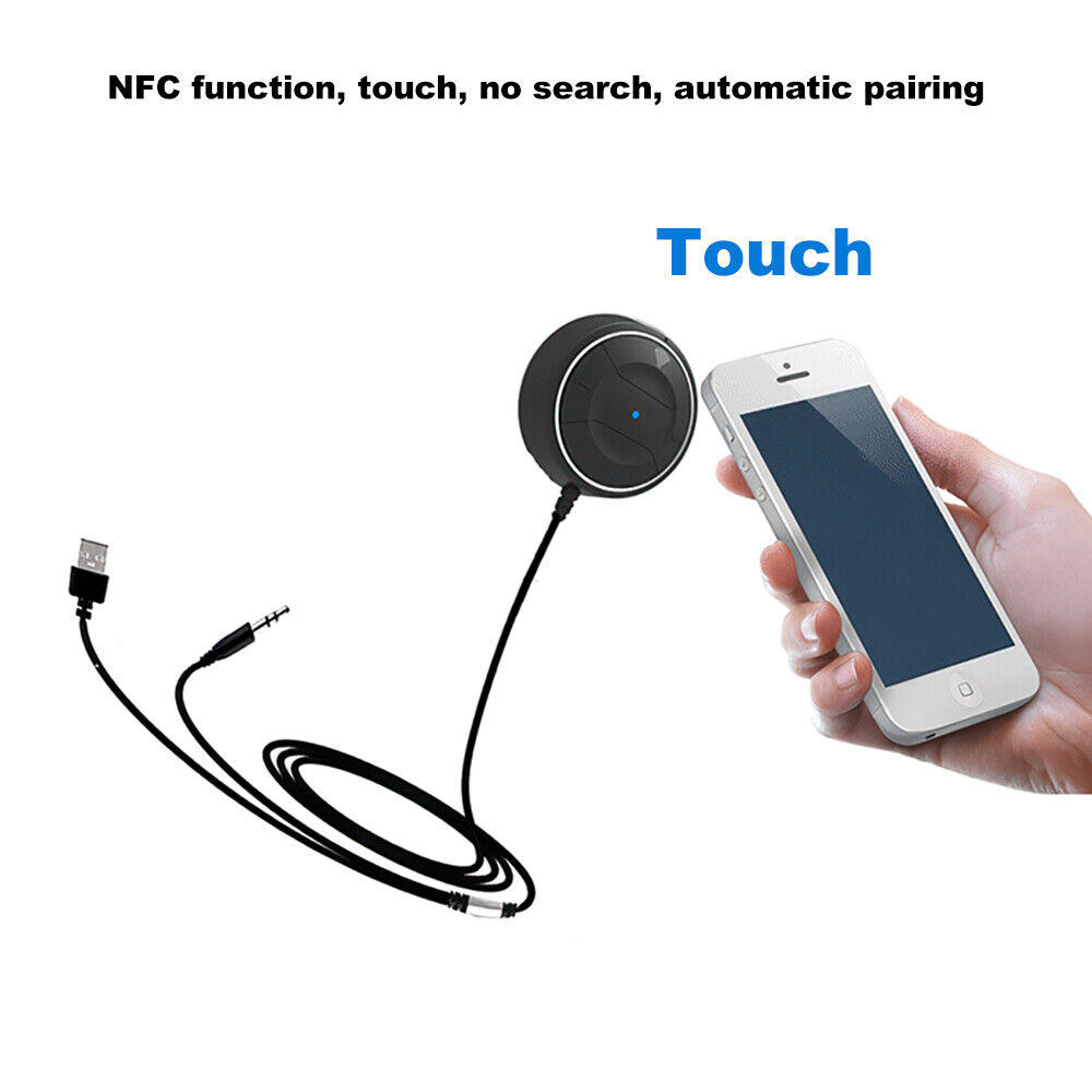 Car Bluetooth Hands Free Bluetooth 4.0 Car Receiver Adapter with NFC Function + 3.5mm Audio Cable AUX Bluetooth Receiver Car Kit