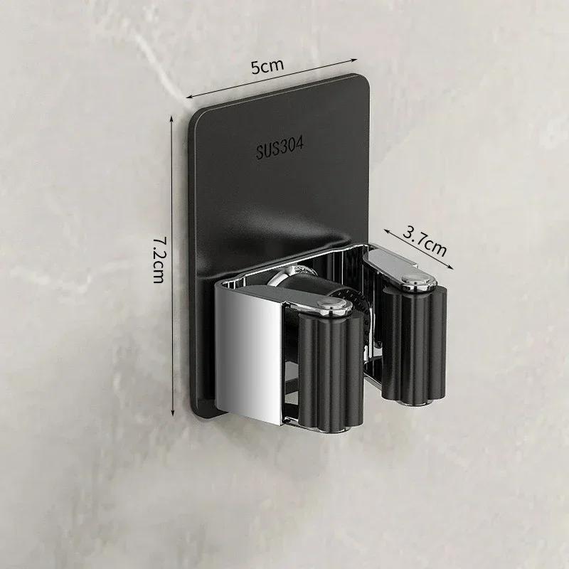 An Der Wand Montierte Mop-Organizer-Clips, Selbstklebend, Für Badezimmer, Mopp, Besenaufhänger, Halter, Rack-Haken, Mopp-Clip-Klemme Aus Edelstahl 304